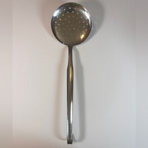 Vintage Italian Inox Stainless Slotted Skimmer Spoon Mid Century Kitchen Utensil